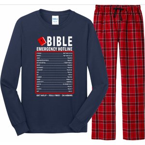 Bible Emergency Numbers Funny Christian Bible & Jesus Quotes Long Sleeve Pajama Set