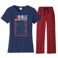 Bible Emergency Numbers Funny Christian Bible & Jesus Quotes Women's Flannel Pajama Set