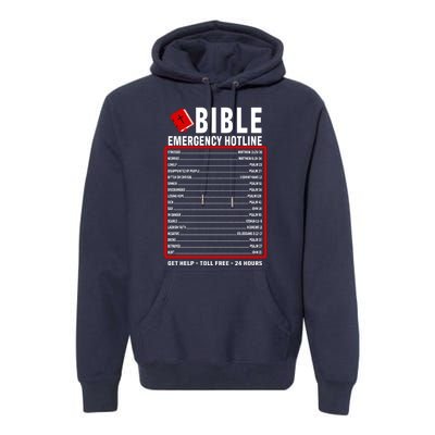 Bible Emergency Numbers Funny Christian Bible & Jesus Quotes Premium Hoodie