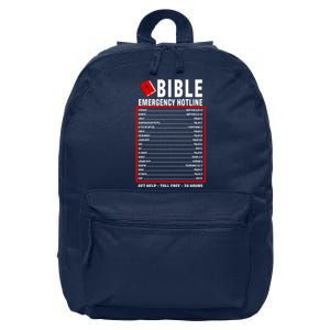 Bible Emergency Numbers Funny Christian Bible & Jesus Quotes 16 in Basic Backpack