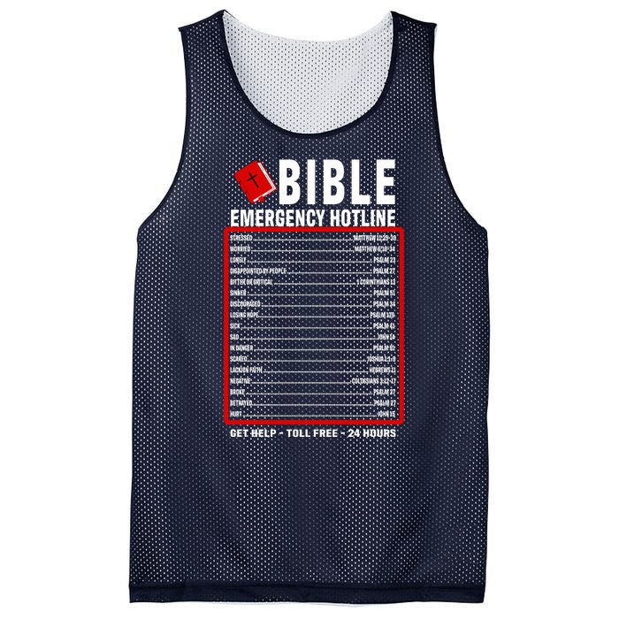 Bible Emergency Numbers Funny Christian Bible & Jesus Quotes Mesh Reversible Basketball Jersey Tank