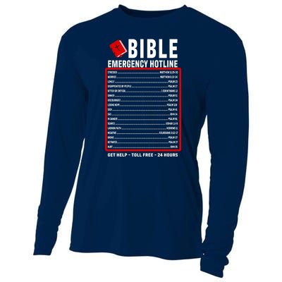 Bible Emergency Numbers Funny Christian Bible & Jesus Quotes Cooling Performance Long Sleeve Crew