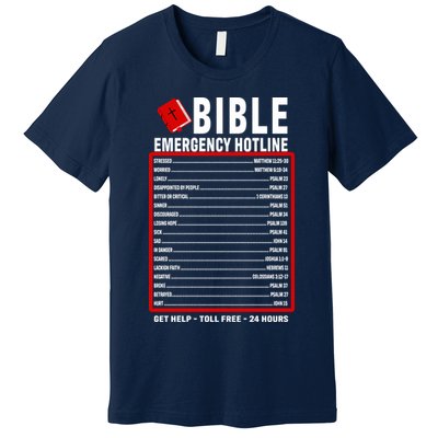 Bible Emergency Numbers Funny Christian Bible & Jesus Quotes Premium T-Shirt