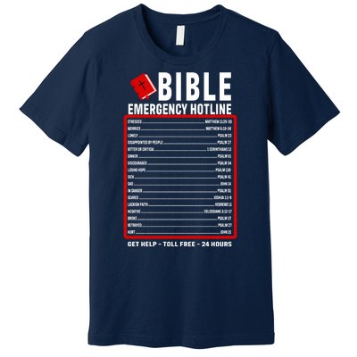 Bible Emergency Numbers Funny Christian Bible & Jesus Quotes Premium T-Shirt