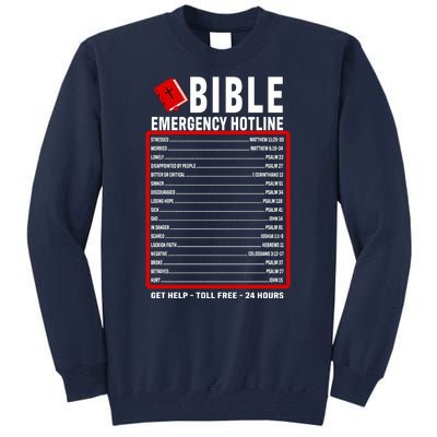 Bible Emergency Numbers Funny Christian Bible & Jesus Quotes Tall Sweatshirt