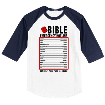 Bible Emergency Numbers Funny Christian Bible & Jesus Quotes Baseball Sleeve Shirt