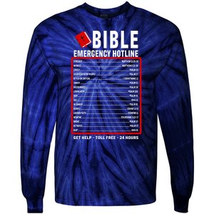 Bible Emergency Numbers Funny Christian Bible & Jesus Quotes Tie-Dye Long Sleeve Shirt