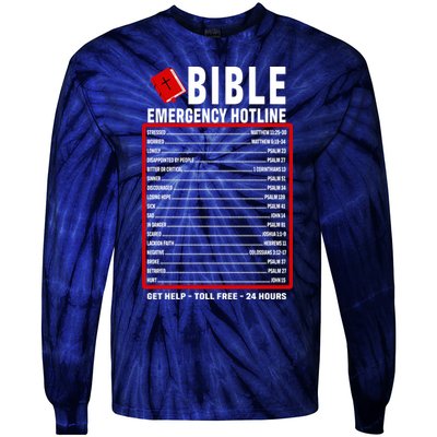 Bible Emergency Numbers Funny Christian Bible & Jesus Quotes Tie-Dye Long Sleeve Shirt