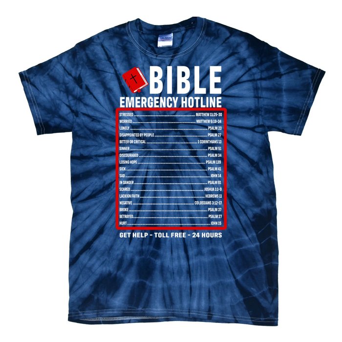 Bible Emergency Numbers Funny Christian Bible & Jesus Quotes Tie-Dye T-Shirt