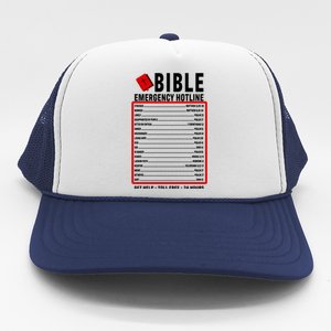 Bible Emergency Numbers Funny Christian Bible & Jesus Quotes Trucker Hat