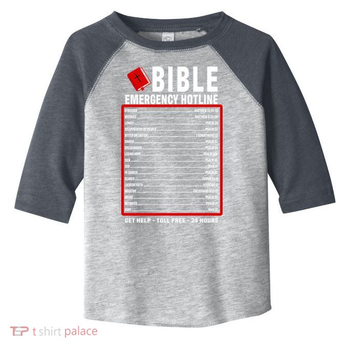 Bible Emergency Numbers Funny Christian Bible & Jesus Quotes Toddler Fine Jersey T-Shirt