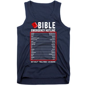 Bible Emergency Numbers Funny Christian Bible & Jesus Quotes Tank Top