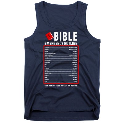 Bible Emergency Numbers Funny Christian Bible & Jesus Quotes Tank Top