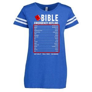 Bible Emergency Numbers Funny Christian Bible & Jesus Quotes Enza Ladies Jersey Football T-Shirt