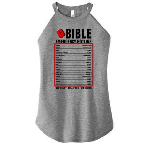 Bible Emergency Numbers Funny Christian Bible & Jesus Quotes Women's Perfect Tri Rocker Tank