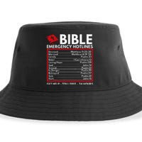 Bible Emergency Numbers Funny Christian Bible & Jesus Sustainable Bucket Hat