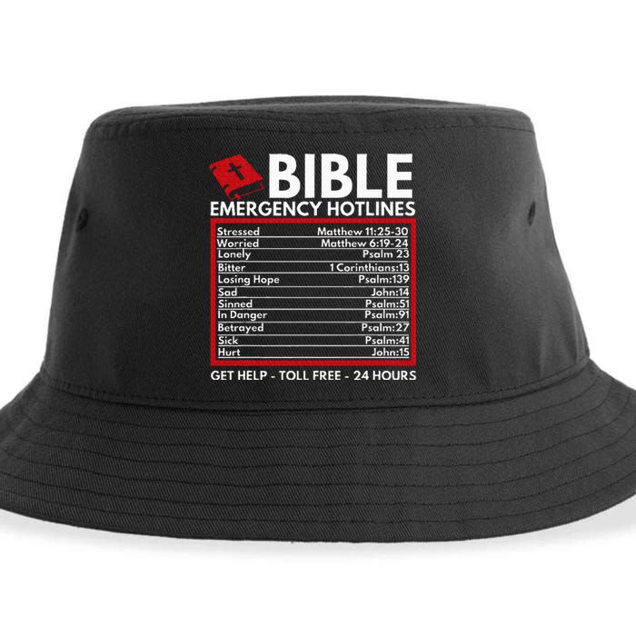 Bible Emergency Numbers Funny Christian Bible & Jesus Sustainable Bucket Hat