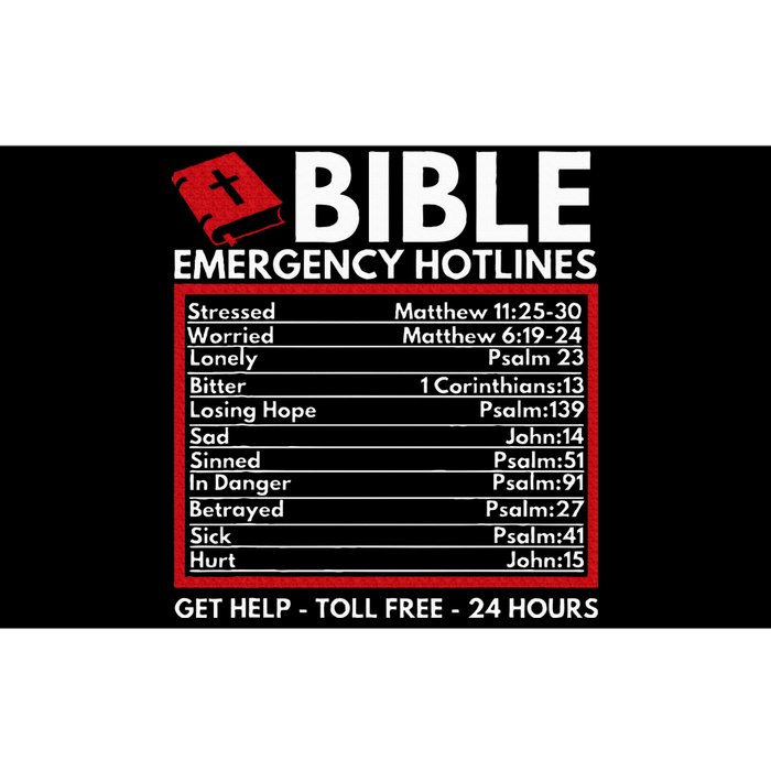 Bible Emergency Numbers Funny Christian Bible & Jesus Bumper Sticker