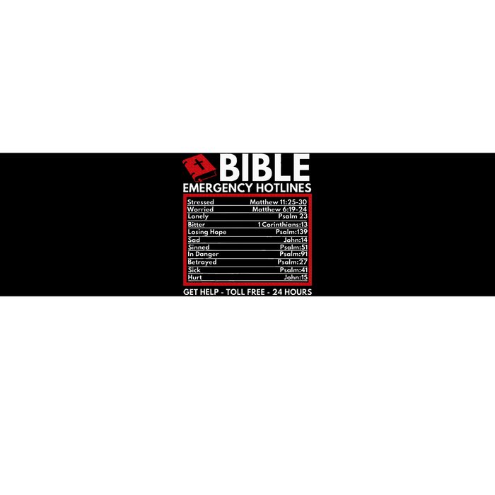 Bible Emergency Numbers Funny Christian Bible & Jesus Bumper Sticker