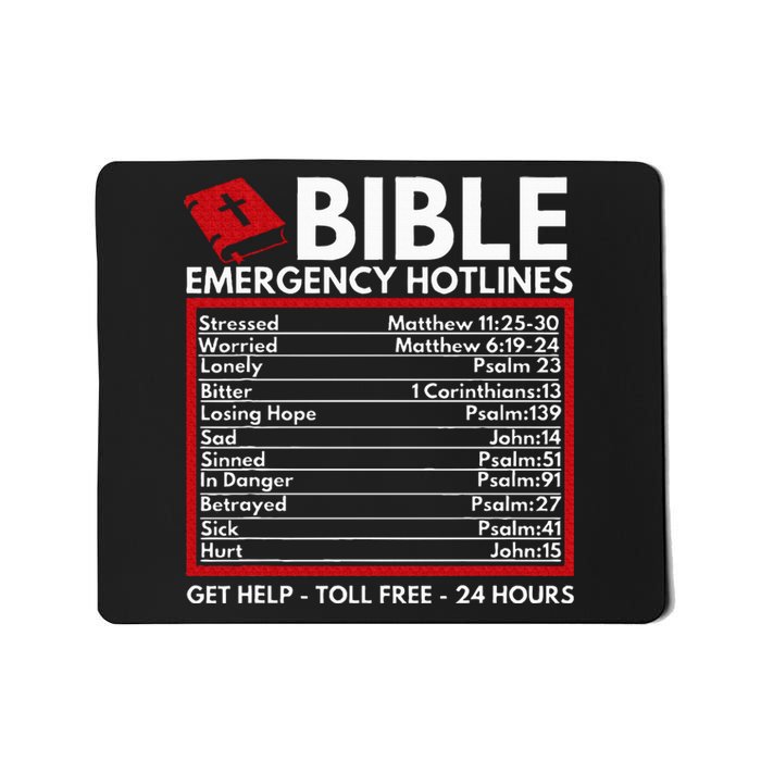 Bible Emergency Numbers Funny Christian Bible & Jesus Mousepad