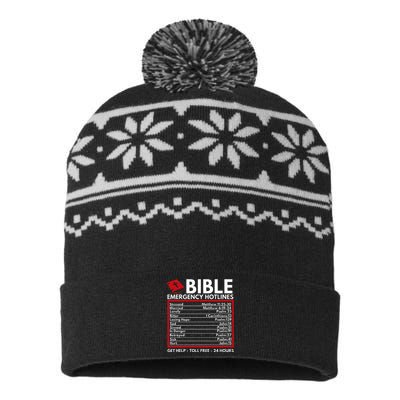 Bible Emergency Numbers Funny Christian Bible & Jesus USA-Made Snowflake Beanie