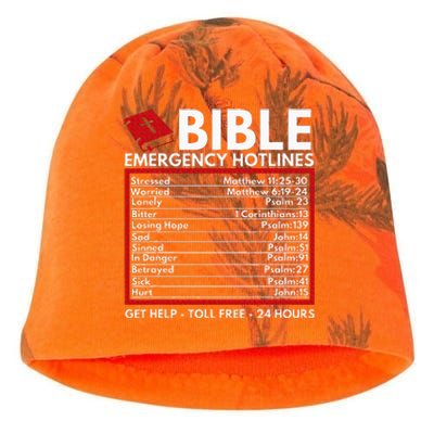 Bible Emergency Numbers Funny Christian Bible & Jesus Kati - Camo Knit Beanie