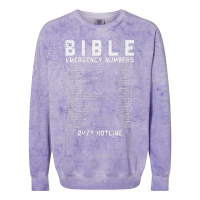 Bible Emergency Numbers Verse God Jesus Faith Christian Gift Colorblast Crewneck Sweatshirt