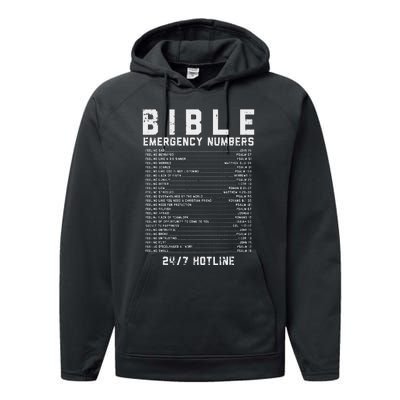 Bible Emergency Numbers Verse God Jesus Faith Christian Gift Performance Fleece Hoodie