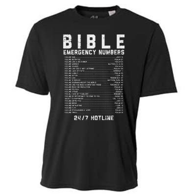 Bible Emergency Numbers Verse God Jesus Faith Christian Gift Cooling Performance Crew T-Shirt