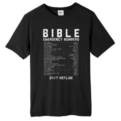 Bible Emergency Numbers Verse God Jesus Faith Christian Gift Tall Fusion ChromaSoft Performance T-Shirt