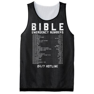 Bible Emergency Numbers Verse God Jesus Faith Christian Gift Mesh Reversible Basketball Jersey Tank