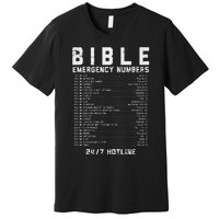 Bible Emergency Numbers Verse God Jesus Faith Christian Gift Premium T-Shirt