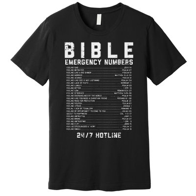 Bible Emergency Numbers Verse God Jesus Faith Christian Gift Premium T-Shirt