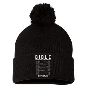 Bible Emergency Numbers Verse God Jesus Faith Christian Gift Pom Pom 12in Knit Beanie