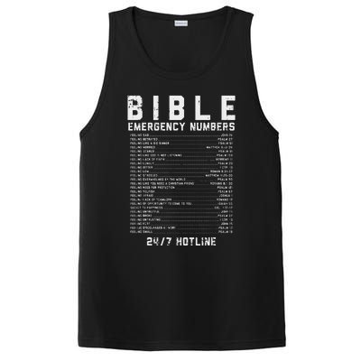 Bible Emergency Numbers Verse God Jesus Faith Christian Gift PosiCharge Competitor Tank