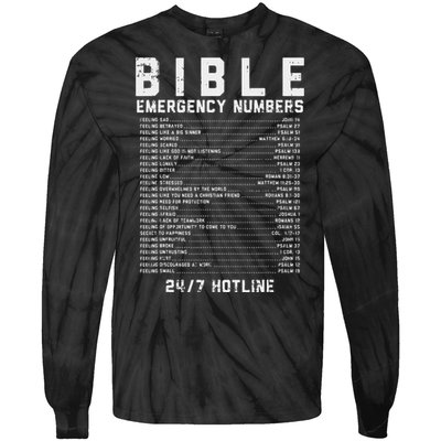 Bible Emergency Numbers Verse God Jesus Faith Christian Gift Tie-Dye Long Sleeve Shirt