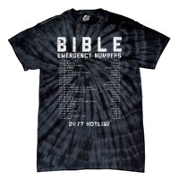 Bible Emergency Numbers Verse God Jesus Faith Christian Gift Tie-Dye T-Shirt