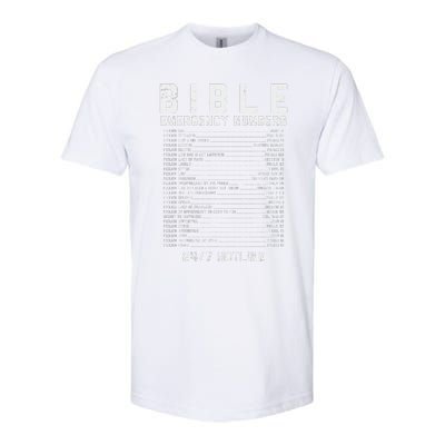 Bible Emergency Numbers Verse God Jesus Faith Christian Gift Softstyle CVC T-Shirt