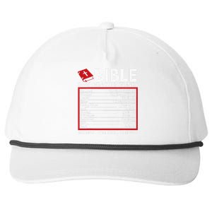 Bible Emergency Numbers Funny Christian Bible & Jesus Snapback Five-Panel Rope Hat