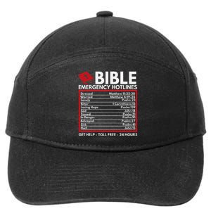 Bible Emergency Numbers Funny Christian Bible & Jesus 7-Panel Snapback Hat