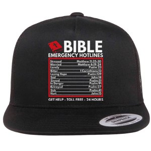 Bible Emergency Numbers Funny Christian Bible & Jesus Flat Bill Trucker Hat