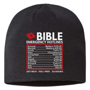 Bible Emergency Numbers Funny Christian Bible & Jesus Sustainable Beanie