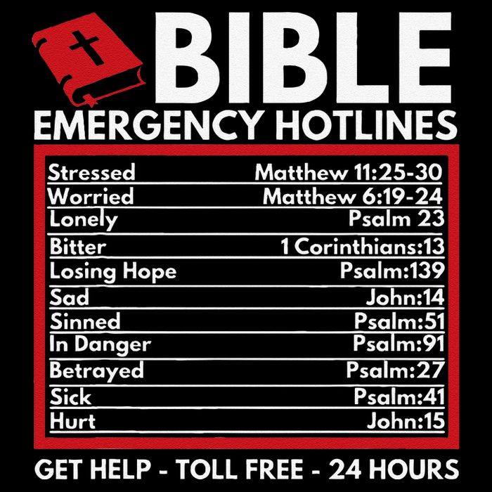 Bible Emergency Numbers Funny Christian Bible & Jesus Premium T-Shirt