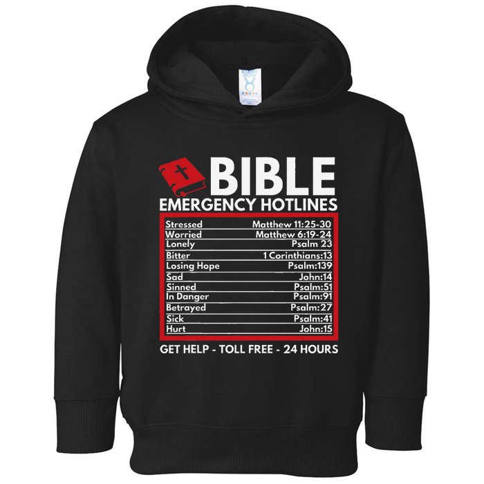 Bible Emergency Numbers Funny Christian Bible & Jesus Toddler Hoodie