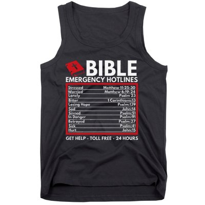 Bible Emergency Numbers Funny Christian Bible & Jesus Tank Top