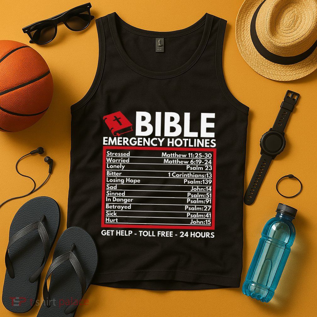 Bible Emergency Numbers Funny Christian Bible & Jesus Tank Top