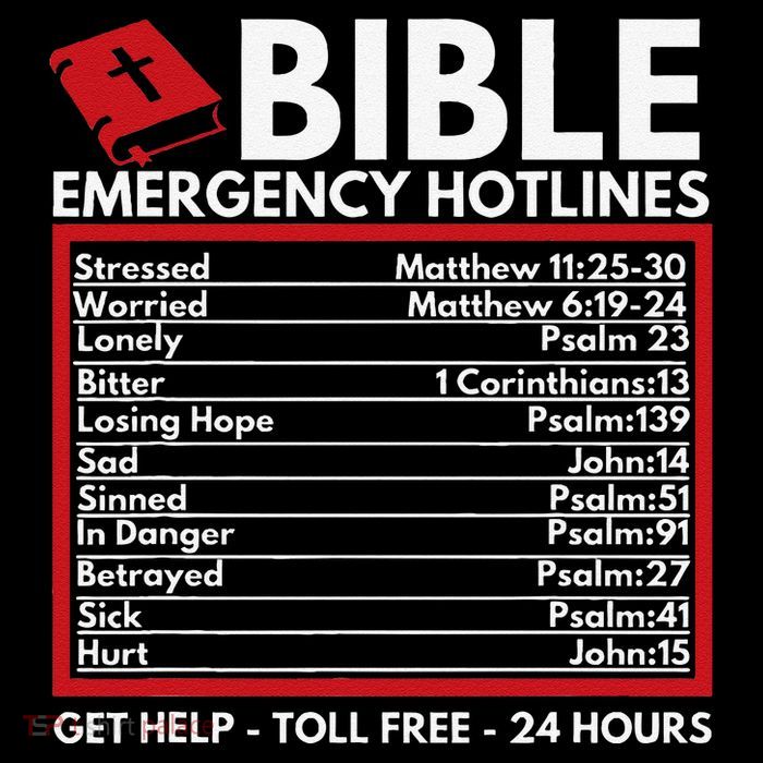 Bible Emergency Numbers Funny Christian Bible & Jesus Tank Top