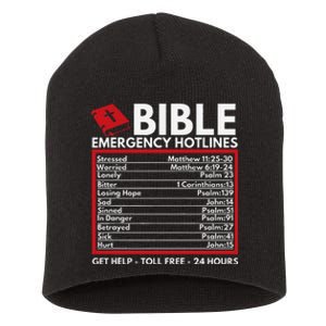 Bible Emergency Numbers Funny Christian Bible & Jesus Short Acrylic Beanie