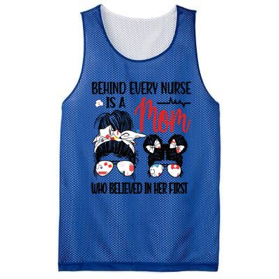 Behind Every Nurse Is A Mom Nursing Mother Nurse Mom Funny Gift Mesh Reversible Basketball Jersey Tank