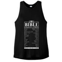 Bible Emergency Numbers Hotline Christian Verses Scriptures Ladies PosiCharge Tri-Blend Wicking Tank